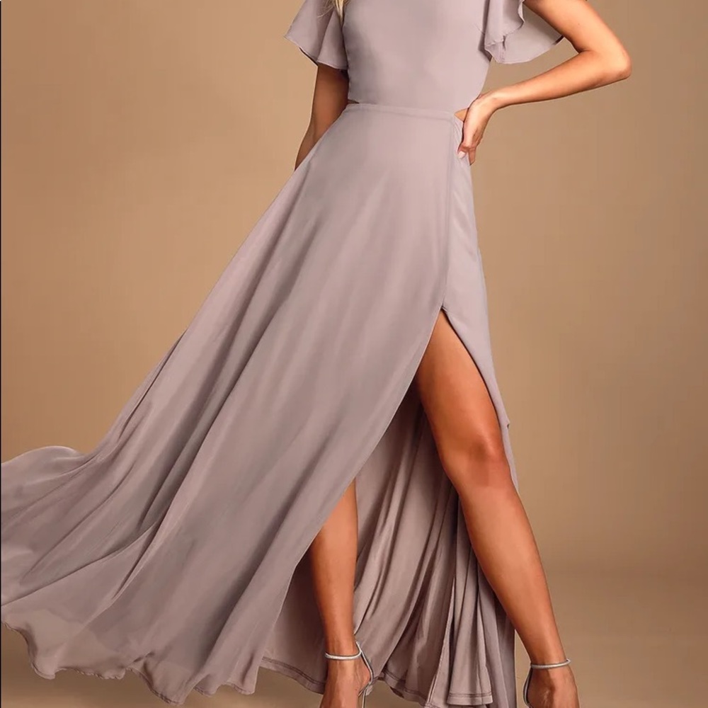 Garden Bliss Dusty Lavender Cutout Maxi Dress - XL